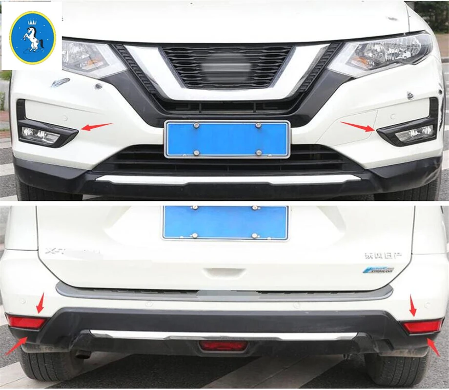 Yimaautotrim передняя+ задняя противотуманная фара крышка Накладка подходит для Nissan X-Trail X Trail T32 Rogue- авто аксессуары ABS