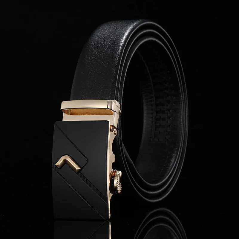 Мужской ремень из натуральной кожи с автоматической пряжкой|Мужские ремни| |