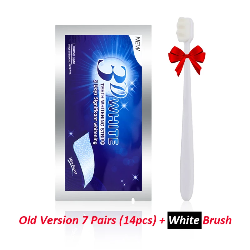 7 Pairs and white 7/14 пар, 3D белый гель, отбеливающие полоски для зубов, удаление пятен, гигиена полости рта, средства для отбеливания зубов - Цвет: 7 Pairs and white