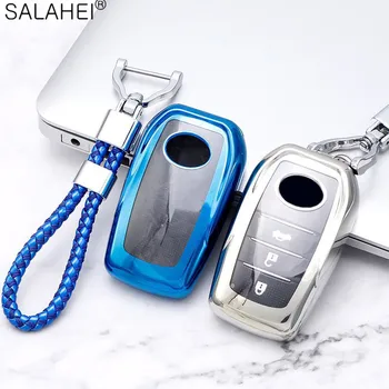 

TPU Car Key Case Cover Shell For Toyota CHR C-HR Prado Prius Camry Corolla RAV4 2017 2018 2019 Auto Styling Accessories Keychain