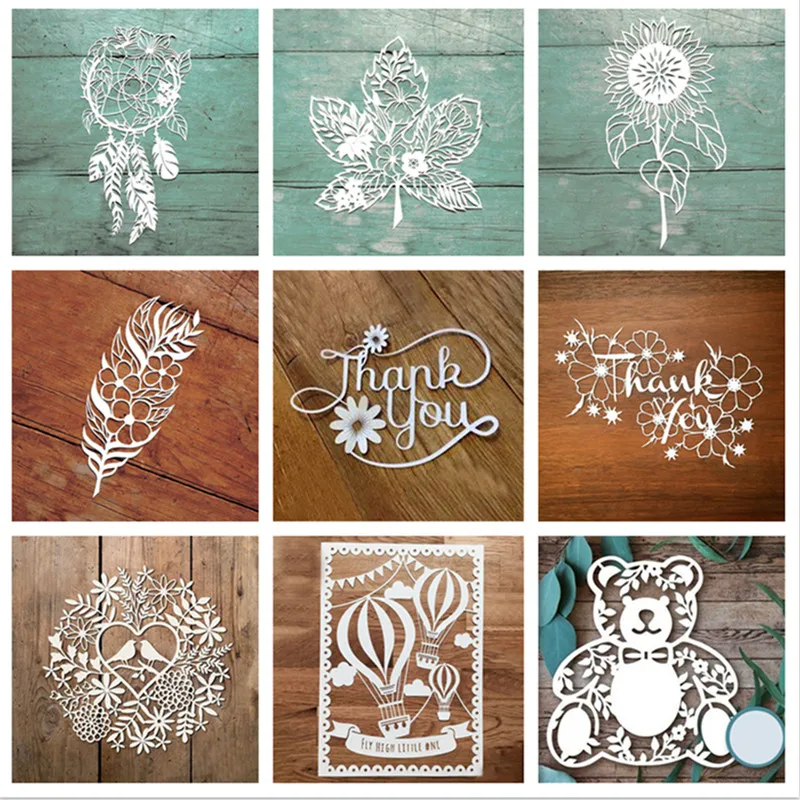

Naifumodo 1 Pcs/lot Metal Cutting Dies Scrapbooking for Card Making DIY Embossing Cuts New Craft Die Wreath Feather