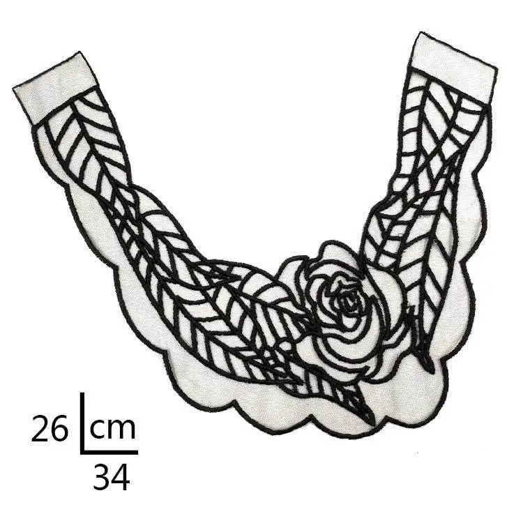 Luxury Organza Lace Fabric Romantic Rose Embroidered Lace Appliques Collar Trim Applique Patch Dress DIY Sewing Guipure Decor