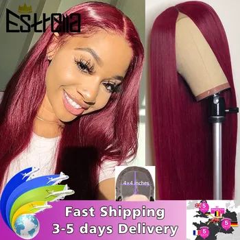 

Brazilian Straight Lace Closure Human Hair Wigs 8-24 Inches Pre Plucked with Baby Hair 4x4 Closure Wig 150% Remy Human Hair Wigs