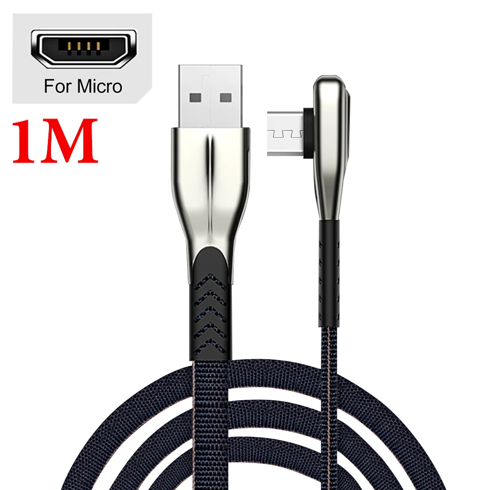 Blue-M 1M 1 м 2 м Micro USB кабель для передачи данных для телефона Xiaomi type C кабели для samsung Android Быстрая зарядка type-c Кабели Шнур 3A 2A - Цвет: Blue-M 1M