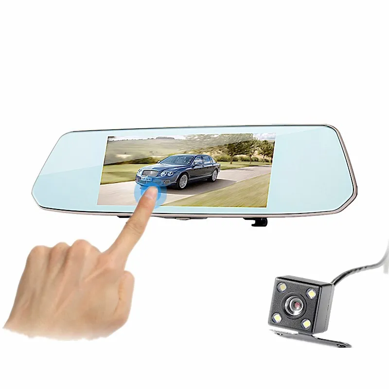 

Rear View Mirror Driving Recorder Cross Border for 7-Inch High-definition Touch Screen Camera Track Offset Reverse Image Recorde