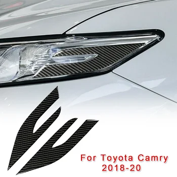

For Toyota Camry 2018-2020 Carbon Fiber Front Headlight Eye Edge Cover Trim Decals,carbon Fiber Decorative Stickers