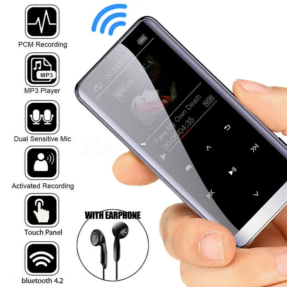 2020 музыкальный плеер 16 ГБ MP3/MP4 Bluetooth без потерь Портативный FM радиоприемник