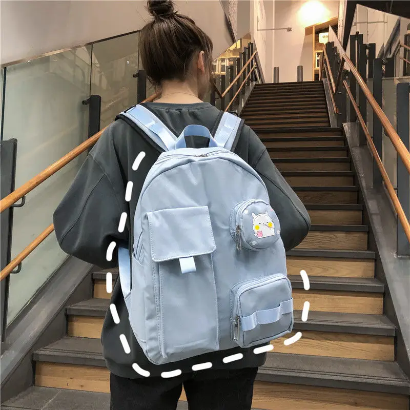 

Cute School Bags for Teenage Girls small Backpack Women Bag School Lightweight Nylon Student Bookbags Female Teen Schoolbag New