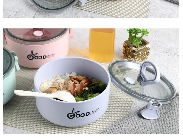 Тепловой Ланч-бокс для детей, контейнеры для еды, герметичные Bento, портативный контейнер для пикника, школы, еды, двойная Изолированная коробка H1227