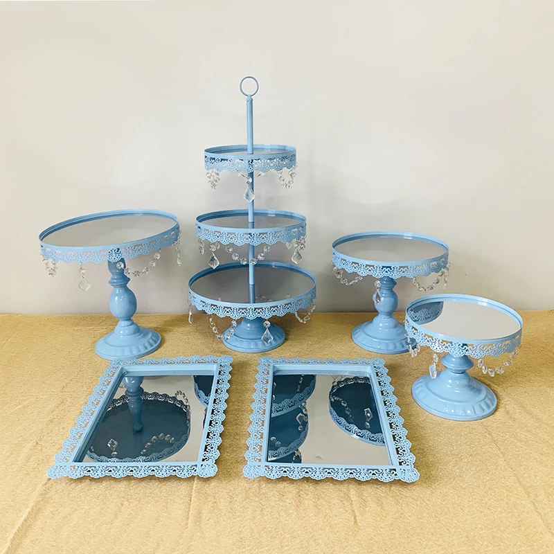 6pcs in set Подставка для торта, 1-16 шт металлический Хрустальный держатель для торта, Свадебный день рождения, десерт, подставка для кекса - Цвет: 6pcs in set