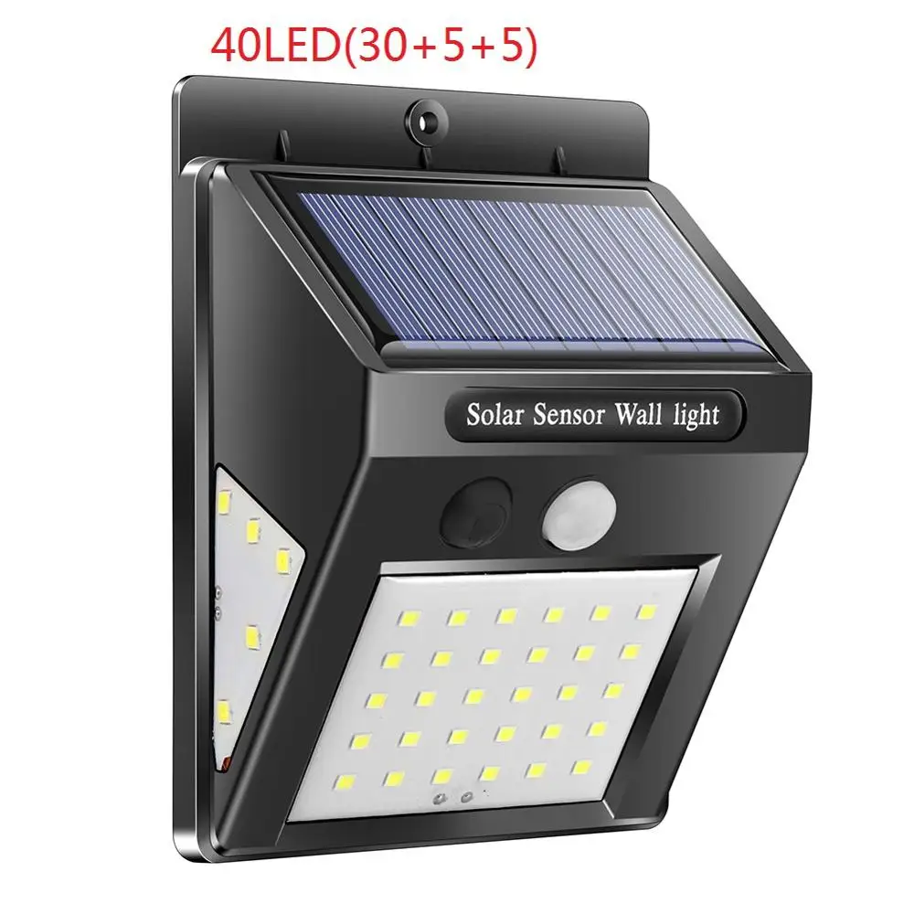 30/40/50 светодиодный солнечный Мощность лампа движения PIR Сенсор 1/2/4 шт. Солнечный садовый светильник на открытом воздухе Водонепроницаемый энергосберегающий светильник Настенный безопасности лампа - Испускаемый цвет: 40 LED