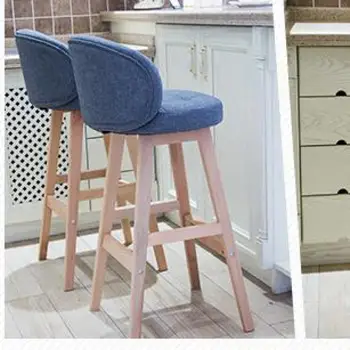 

Solid wood bar stool wooden chair bar table and chair high stool bar stool modern minimalist stool bar chair