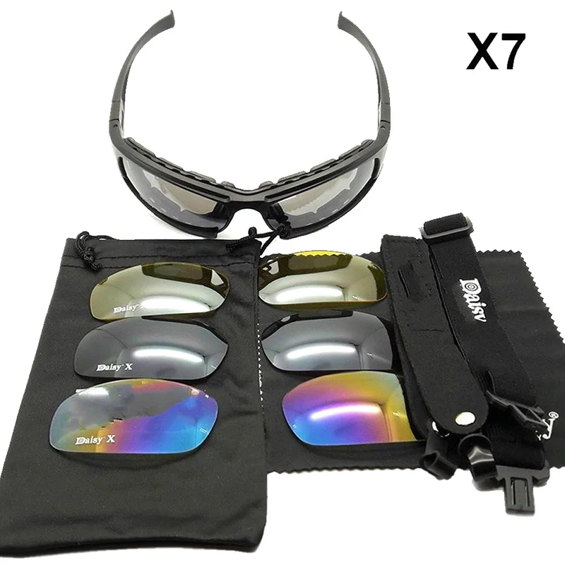 Тактические Солнцезащитные очки Daisy X7 с защитой от уф400 лучей, очки для стрельбы на открытом воздухе, очки для страйкбола, очки для охоты, Q5J7