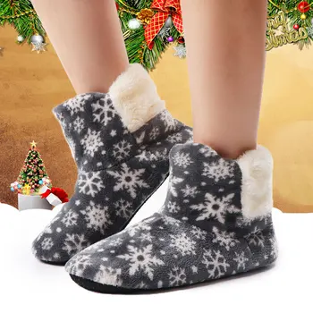 

Slippers Women Winter Warm Flip Flops Fur Slides Home Slippers Christmas Indoor Sock Shoes Soft Floor Shoes chaussures femme
