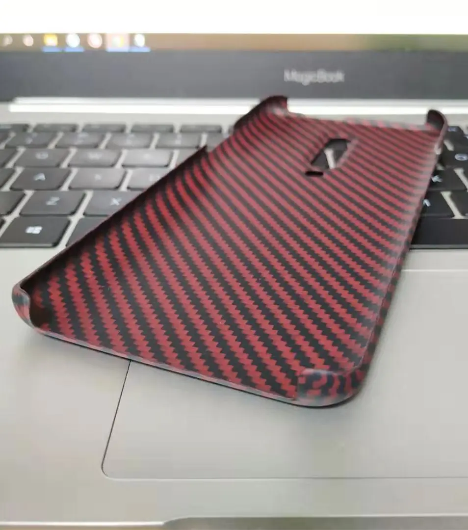 Защитный чехол из углеродного волокна для oneplus 7 pro, задняя крышка, бампер, Арамид, роскошный бренд, дизайн - Цвет: carbon case Red
