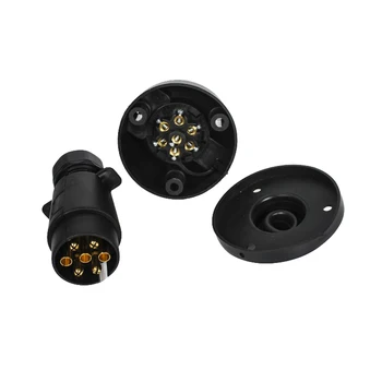 

2 Pieces Car Caravan Tow Bar Lights 7 Pin Trailer Plug & Socket Connectors