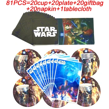 

Star Wars Party Gift Bags Birthday Party Decorations Kids Star Wars Theme Party Plate Cup Table Set Baby Shower Party Tablecloth