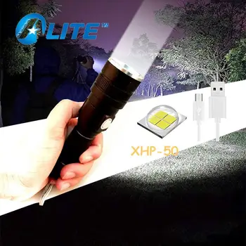 

TMWT High-Power XHP50 LED Flashlight USB Rechargeable Lantern 2modes 4000 lumens waterproof Zoomable Torch For Camping adventure
