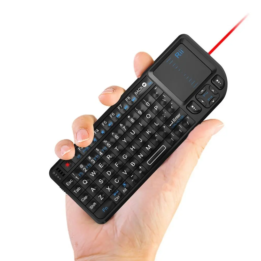

Rii V3 Wireless Keyboard 2.4G RF Touchpad With LED Backlight Laser Pointer Combo Handheld for presentations gaming Smart TV