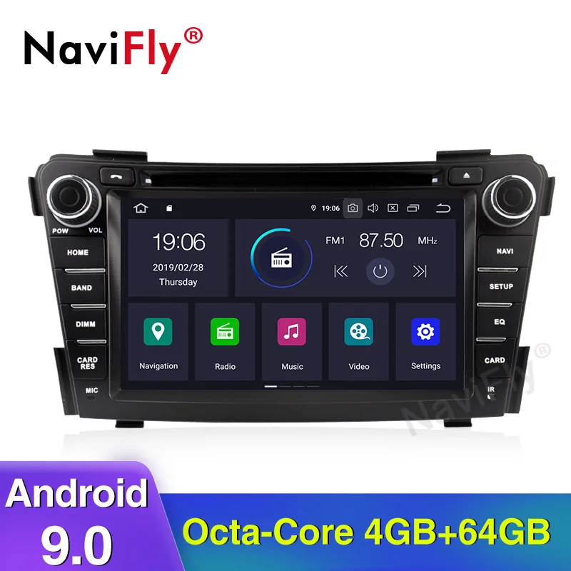 Excellent NaviFly Android 9.0 Car Multimedia Player GPS Navigation For HYUNDAI I40 I-40 2011 2012 2013 2014 2015 2016 Stereo Autoradio RDS 0