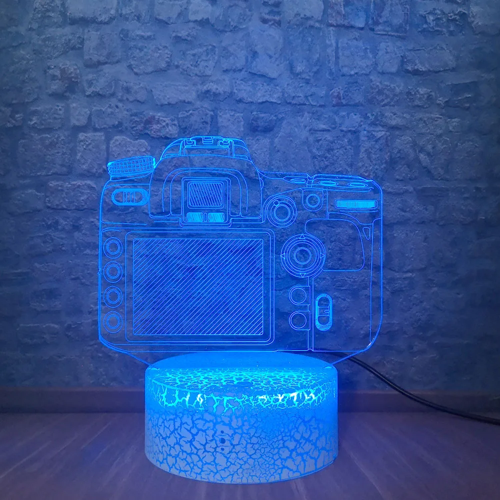 3D светодиодный Ночной светильник модель камеры иллюзия светодиодная USB