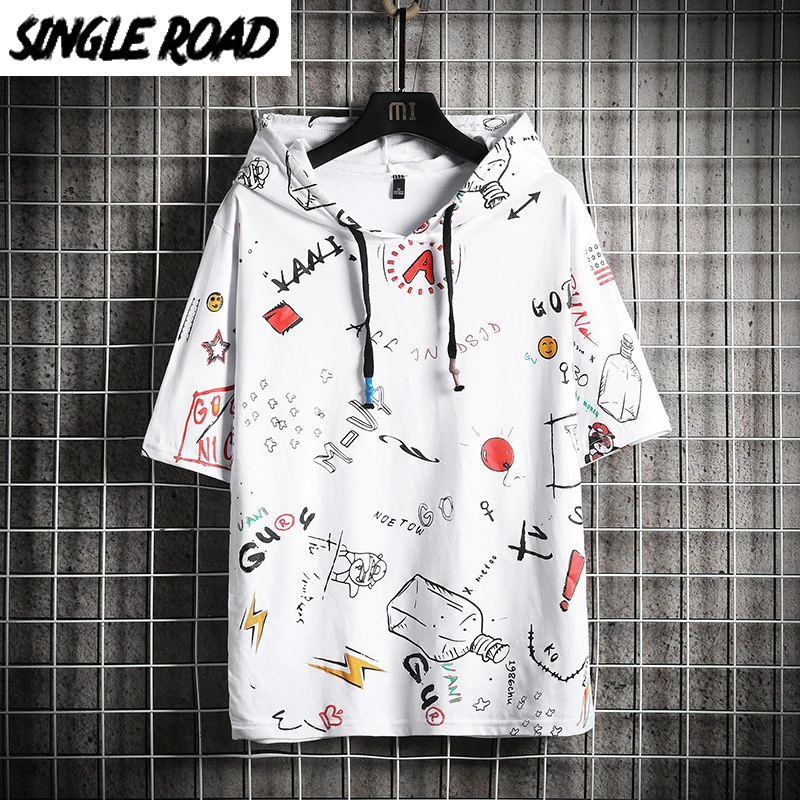 SingleRoad Men's Hoodies 2020 Summer Short Sleeves Anime Sweatshirt Male Hip Hop Harajuku Japanese Streetwear White Hoodie Men SingleRoad Men's Hoodies 2020 Summer Short Sleeves Anime Sweatshirt Male Hip Hop Harajuku Japanese Streetwear White Hoodie Men