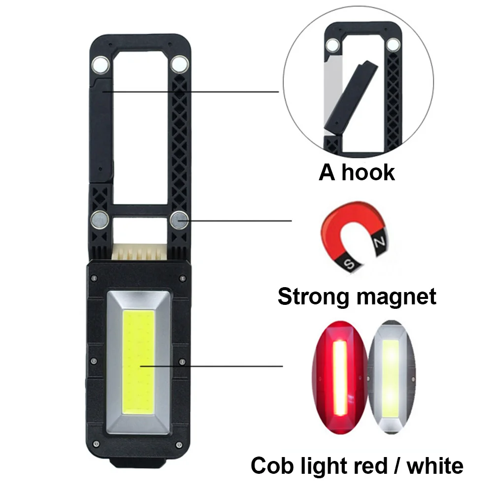 Рабочий USB ремонт магнитный с крюком водонепроницаемый сайт светильник перезаряжаемые многофункциональный светодиодный промышленный мини складной Открытый