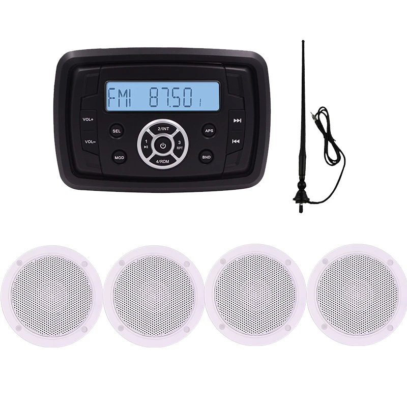 Marine Stereo and Speakers Waterproof mp3 Player Stereo System Boat Car FM Radio