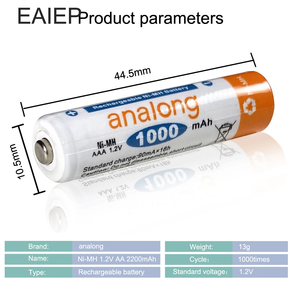 Analong 12 шт aa батарея перезаряжаемая батарея 2200mah+ 12 шт aaa nimh 1,2 v перезаряжаемая батарея для мыши