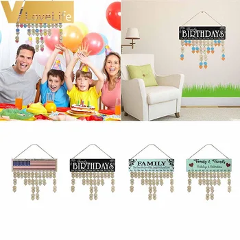 

Wooden Birthday Reminder Calendar Plaque Sign Board DIY Wall Hanging Family DIY Decor Plaque