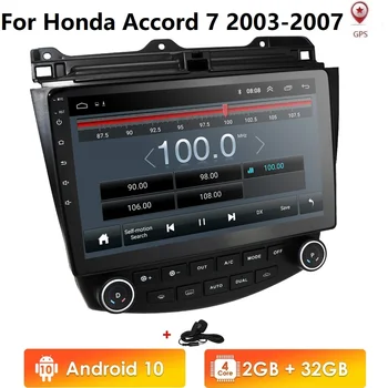 

2+32/1+16 10.1'' Android 10 Quad Core Car Stereo Radio GPS Nav DAB For Honda Accord 2003-2007 USB OBD2 DAB SWC Cam-in Multimedia
