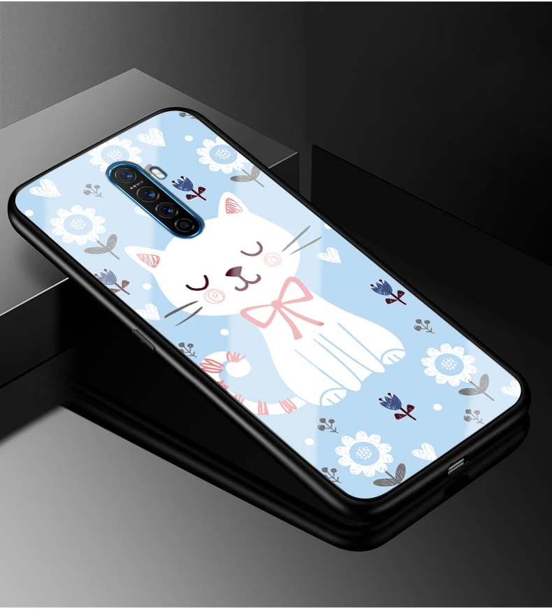 Для Oppo Reno Ace чехол PC Пластиковый стеклянный чехол для телефона черный ТПУ бампер чехол для Oppo Reno Ace чехол RenoAce 6,5 дюймов Coque - Цвет: 36