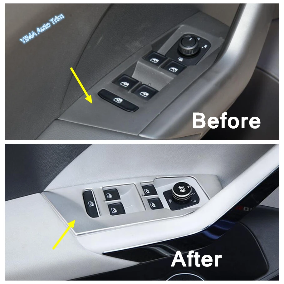 Window Switch Button / Head Light Adjust / Glove Storage Box Handle Buckle Cover Trim Fit For VW Volkswagen T-Cross 2019 - 2021