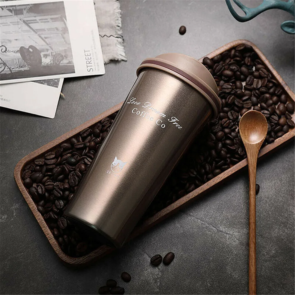 500 мл, чашка для кофе из нержавеющей стали, герметичный Термоизолированный термос, переносная дорожная кружка для кофе, автомобильные аксессуары