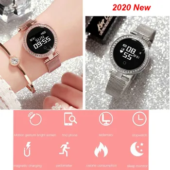 

New Smart Watch Women IP68 Waterproof Bluetooth 4.0 Fitness Bracelet Pedometer Heart Rate Sleep Tracker Smartwatch Lady Watch