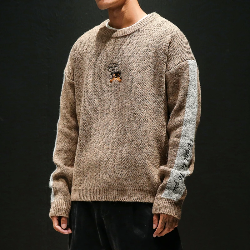 Свитер мужской модный винтажный стиль мужские свитера и пуловеры осенний свитер Knitted пуловер вязаный