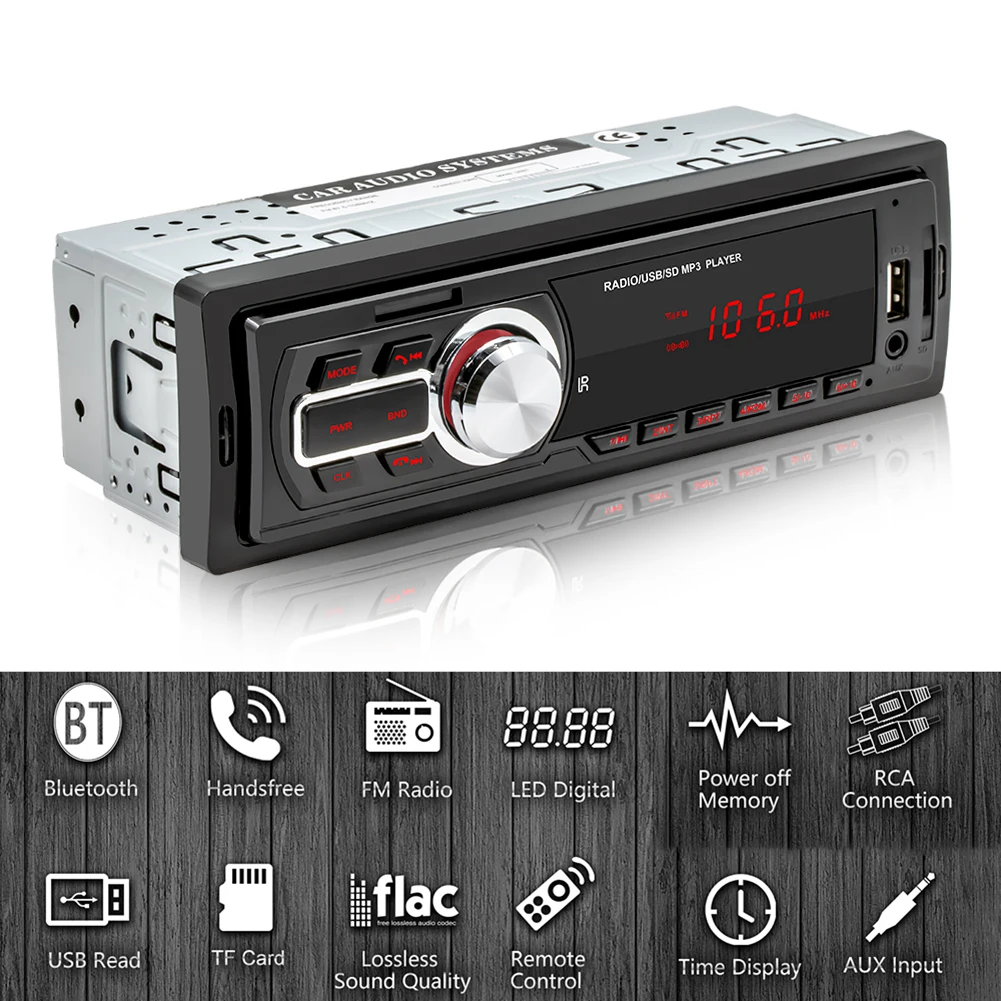 Figura boicotear formar 5209E Auto Audio Central FM Car Stereo Single DIN Car Radio Audio MP3  Player compatible con Bluetooth aux in TF USB Auto Stereo| | - AliExpress