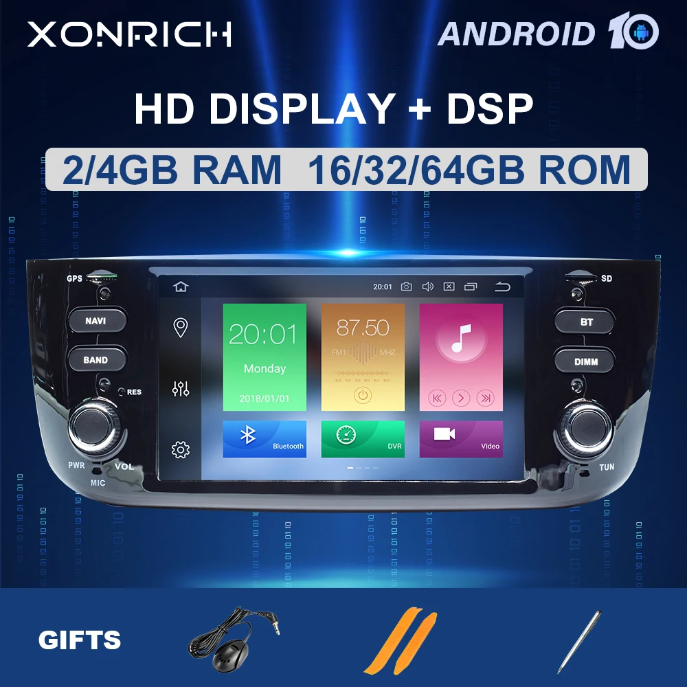 Автомагнитола DSP 4 Гб 64 ГБ 1 Din Android 10 автомобильный DVD мультимедийный плеер для