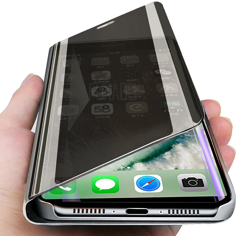 

Smart Spiegel Flip Phone Case For iPhone 11 Pro Max XR XS Max Clear View Smart Spiegel Flip Case For iPhone 11 11Pro 8 7 6S Plus