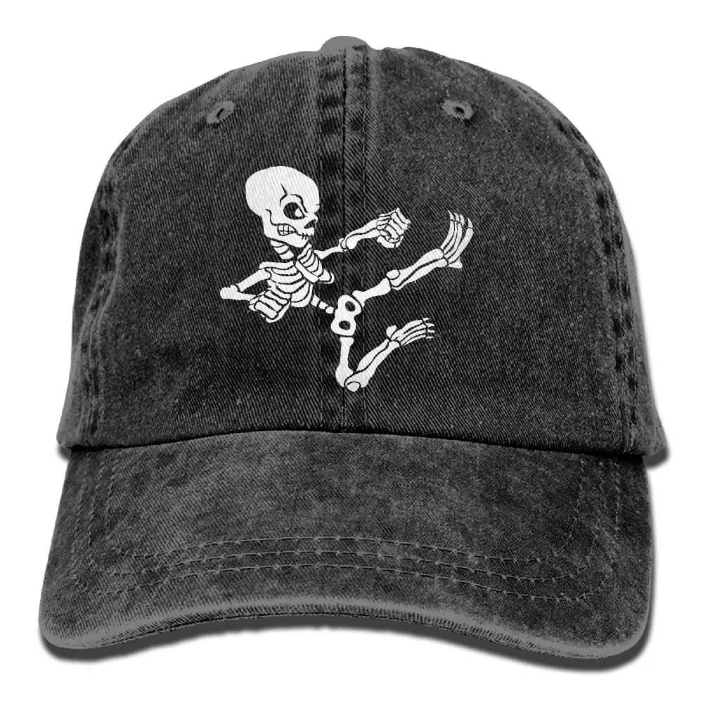 Череп Скелет кунг-фу джинсовая шляпа регулируемые мужские изогнутые бейсболки