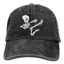 Череп Скелет кунг-фу джинсовая шляпа регулируемые мужские изогнутые бейсболки