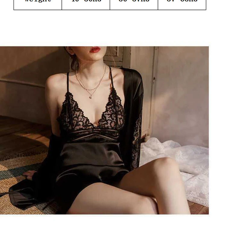 Camisola de Renda Feminina sem Costas Rendas com Decote em v Homewear para Feminino Sexy Lingerie Pijamas Imitar Gelo Seda Noite Vestido 6 costas rendas com decote em v pijamas