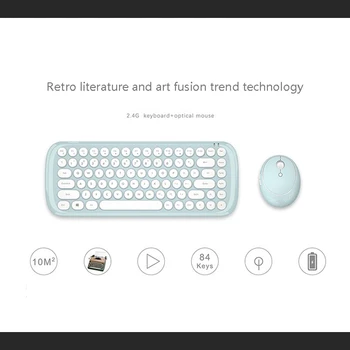 

2.4G wireless keyboard and mouse set wireless mouse receiver combination mixed color Mini cute girl computer notebook office