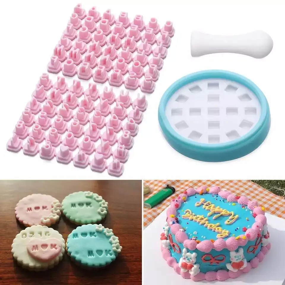 Пластиковые алфавитные цифры 84 шт. символы для печенья ножи тортов штамп сделай