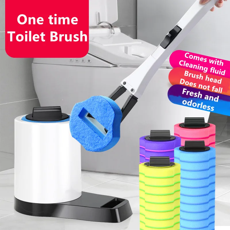 

Disposable Toilet Brush Set No Dead Corners Household Bathroom Toilet Scrubbing Floor Artifact Cleaning Brush Long Handle