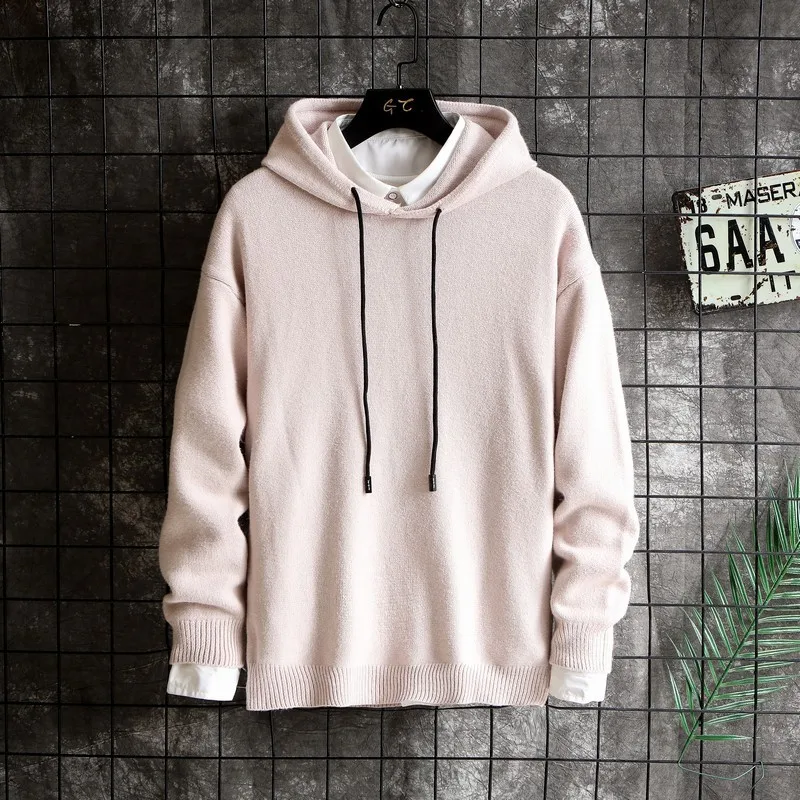 

Fashion Men's Hooded Sweater Comfortable Trend Winter plus Velvet Men Long Sleeve Sweater Casual Handsome Men'S Wear