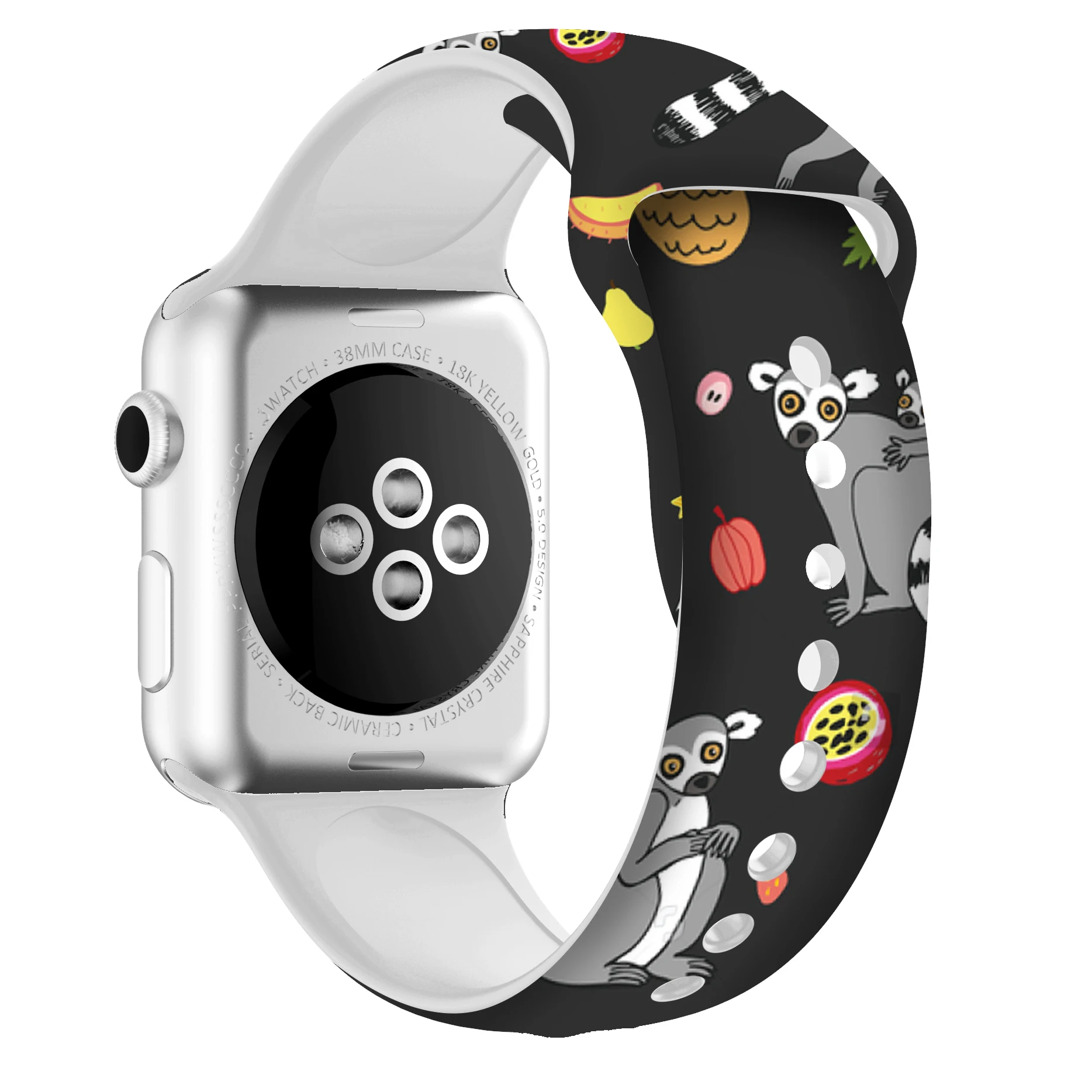 Цветной ремешок для Apple Watch 42 мм 38 мм мягкий силиконовый спортивный сменный ремешок для Apple Watch 5 серии 4 40 мм 44 мм - Цвет ремешка: monkey