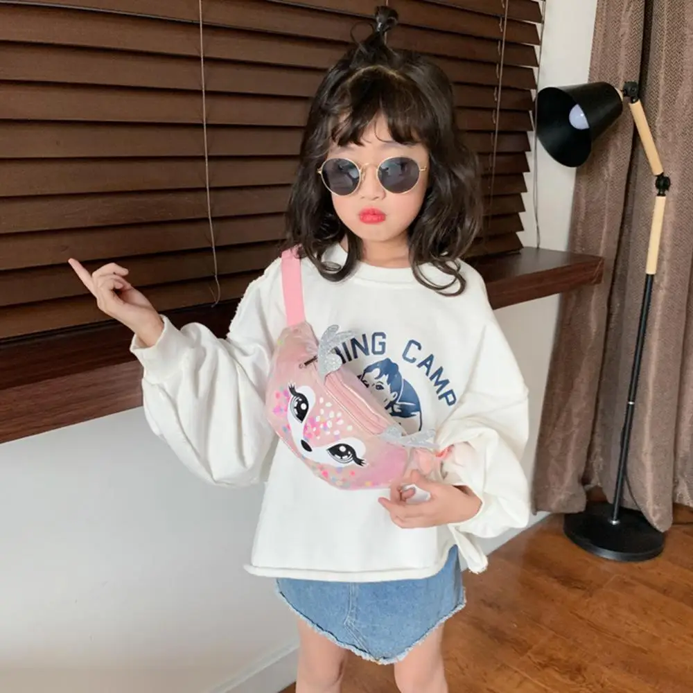 Kawaii милая сумка с оленем на талии для женщин детей девочек лазерная