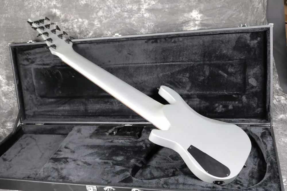 10 Strings Electric Bass Guitar Metal Gray Color Black Hardware Free Shipping Cost