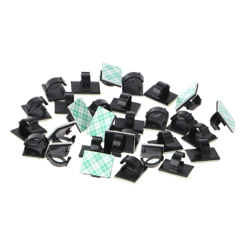 Schwarz Draht Clip Auto Tie Rechteck Kabelhalter Mount Clamp selbstklebend 2018